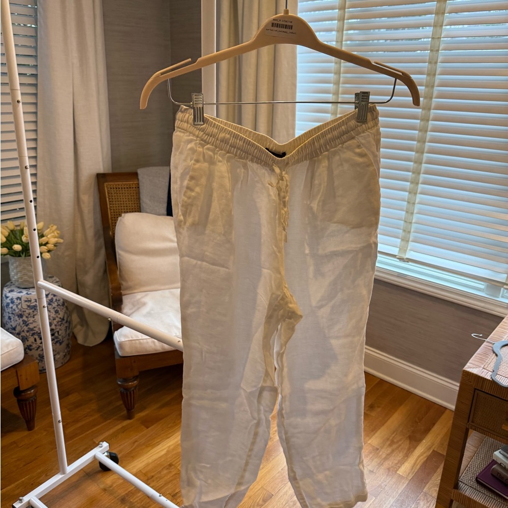 Jcrew White Linen Pants